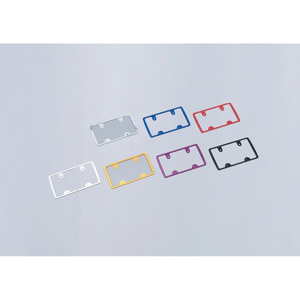 POSH Aluminum License Frame for Motorcycles L Size for 126cc and above Blue 500193-01-10