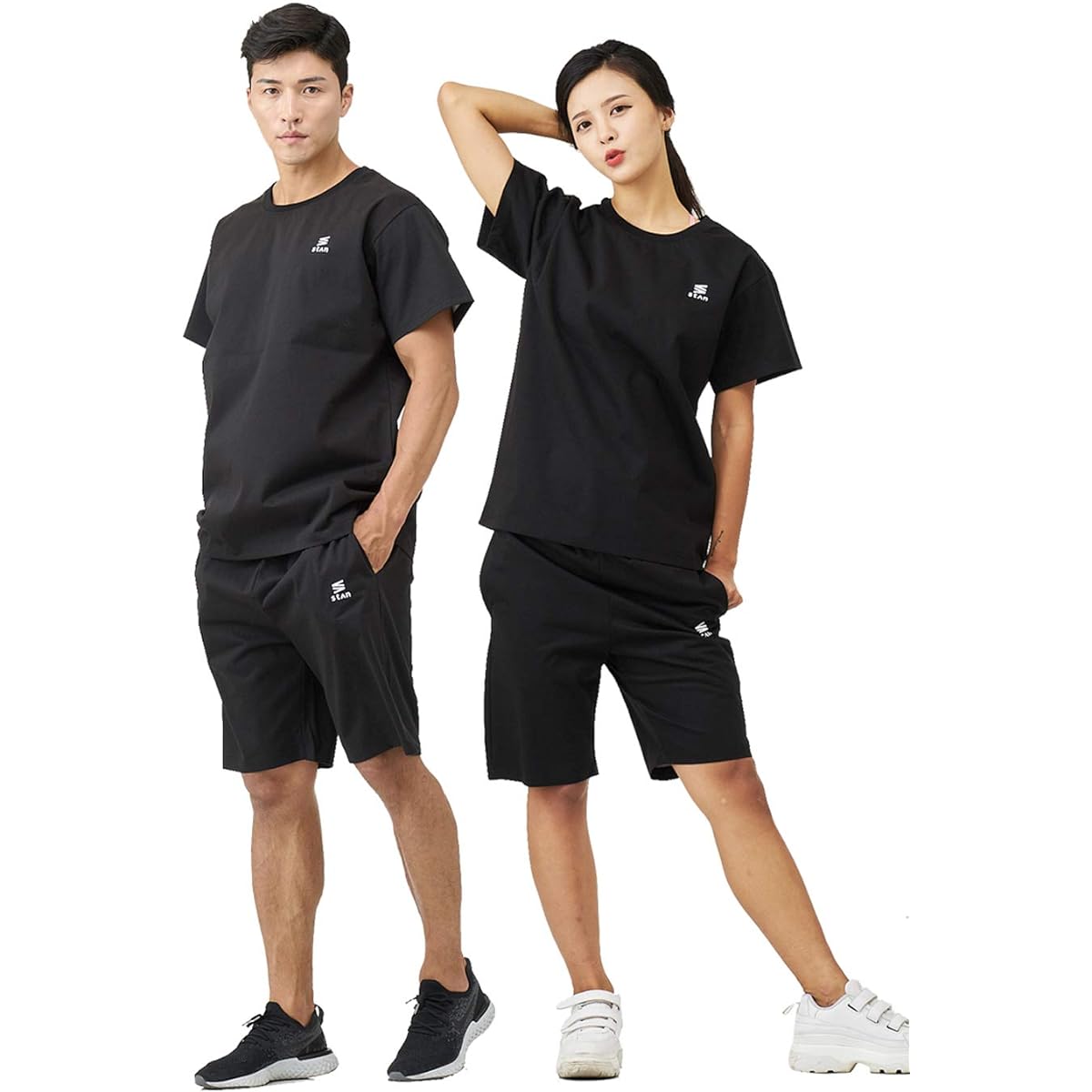 stan sauna suit for men and women, diet [mass sweating sauna suit designed by a sports trainer], washable, stylish, large size, unisex, windbreaker, top and bottom set [short sleeve]