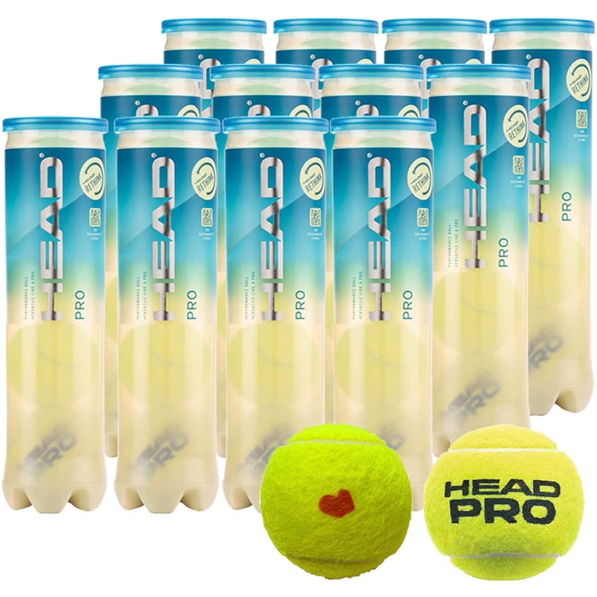 [Shipped 365 days] HEAD Tennis Ball "KPI Original Model" HEAD PRO 1 box of 4 balls (12 cans/48 balls) 577124 [KPI Limited]