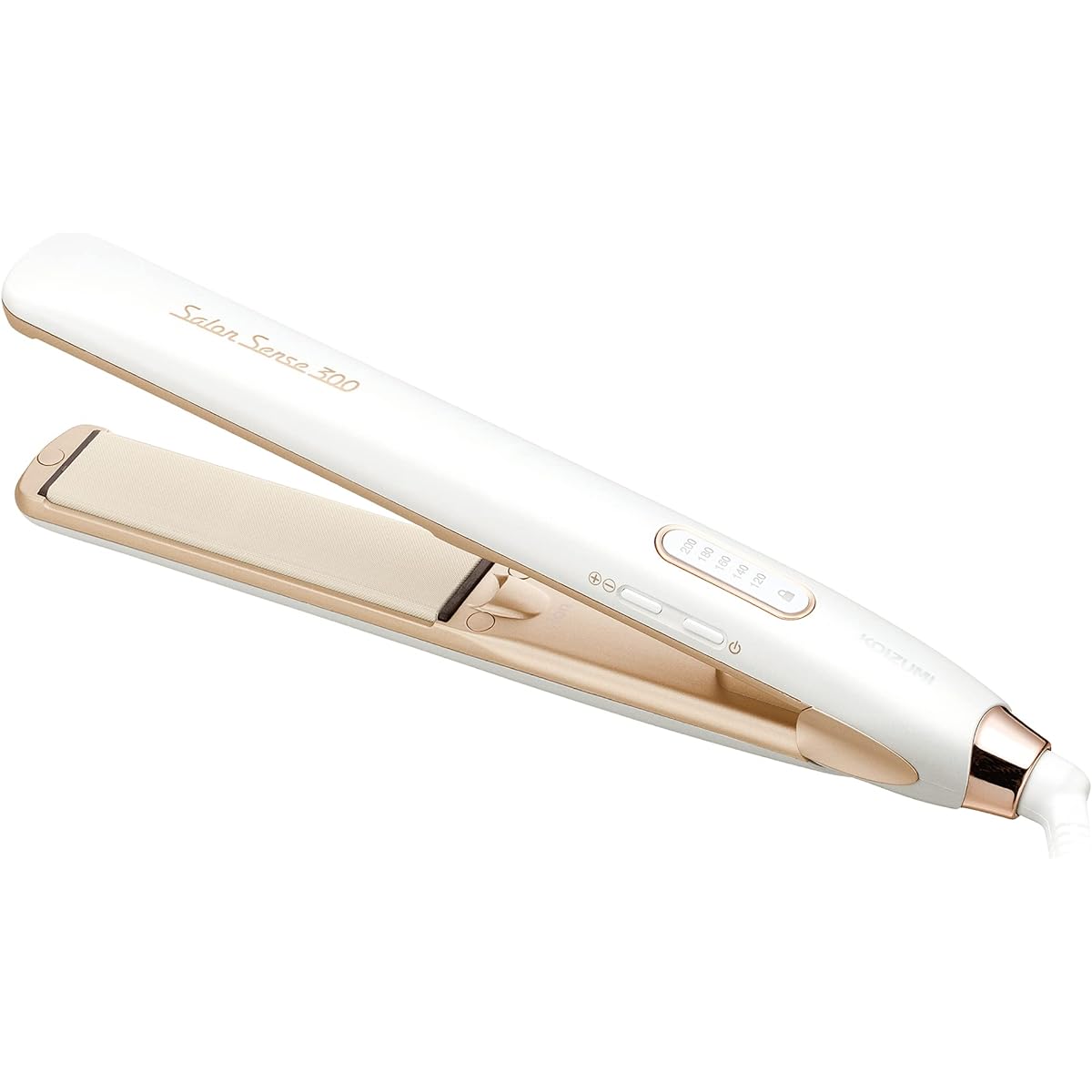 Koizumi Hair Iron Straight Negative Ion Salon Sense 300 Silky Moist Overseas Compatible 5 Level Temperature Adjustment White KHS-8730/W