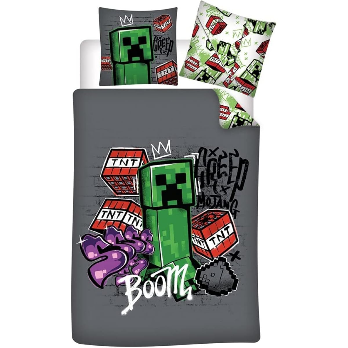 Minecraft Creeper Single Size Duvet Cover + Pillowcase Set 0941 [Parallel Import]