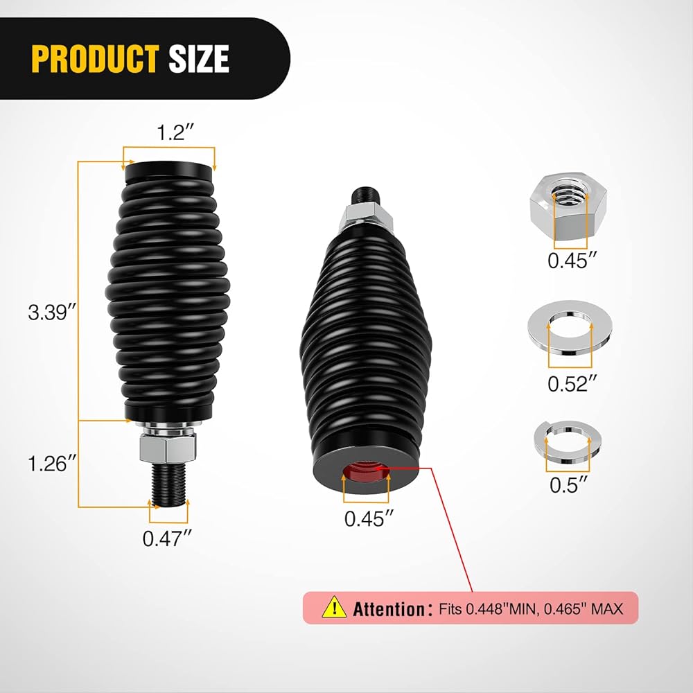 Nilight High Barrel Spring Mount Base Whip Light ATV UTV RZR SXS CAN AM Track Jeep Road 2 Year Guarantee
