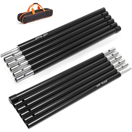 all lead tent pole aluminum 16mm compact sub pole tarp pole aluminum super duralumin lightweight split type set of 2 storage bag included solo camp touring camping Japanese manual included