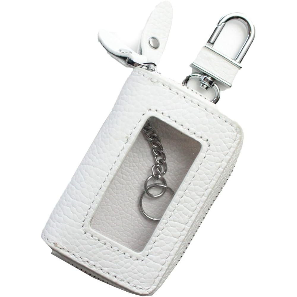 [AWESOME] Smart key case Double zipper type with clear windows on both sides White ASK-2CMW003