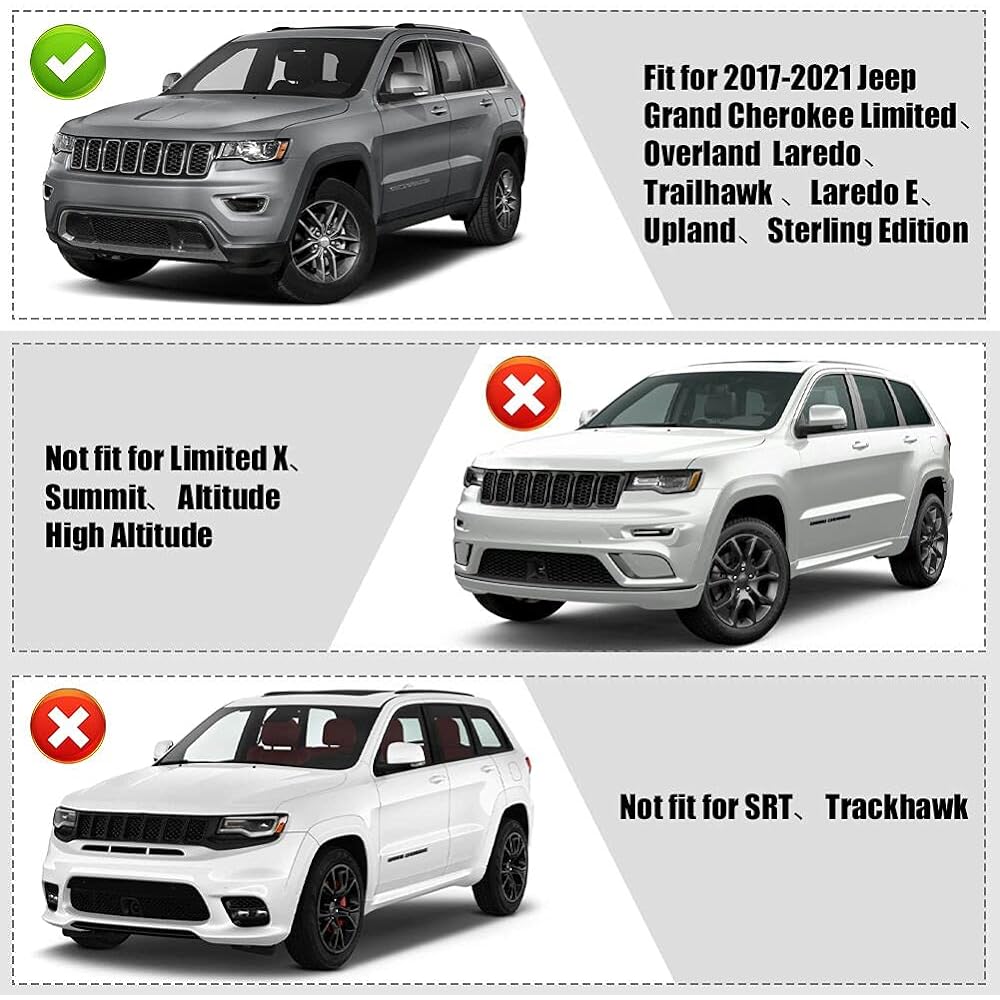 SPORTULI Front Fog Cover Fog Land Trim Replacement 2017-2021 Jeep Grand Cherokee (2017-2021)