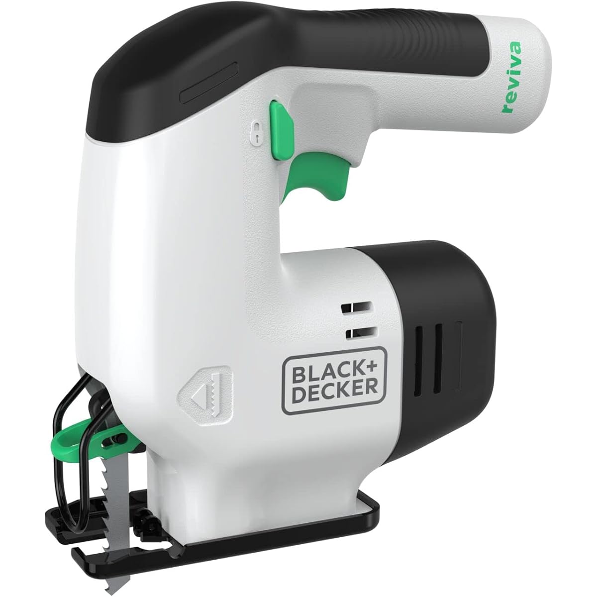 Black and Decker Reviva Jigsaw 10.8V Cordless [Uses Recycled Materials] Power Tool Cutting Tool One-Touch Blade Replacement Sustainable DIY SDG REVJ12C-JP