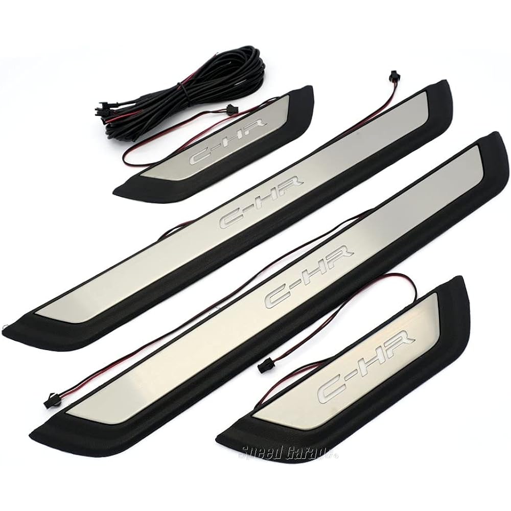 Speed Garage Toyota C-HR Exclusive LED Scuff Plate Side Sill Plate Door Sill Plate Entrance Mall Silver for TOYOTA C-HR CHR Interior Interior Dress Up Custom Parts