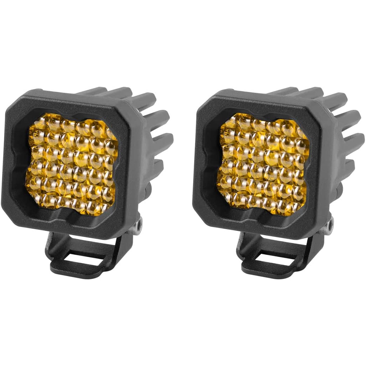 Diode Dynamics Stage Series C1 Yellow Sport Standard LED Pod (pair), with flood amber backlight