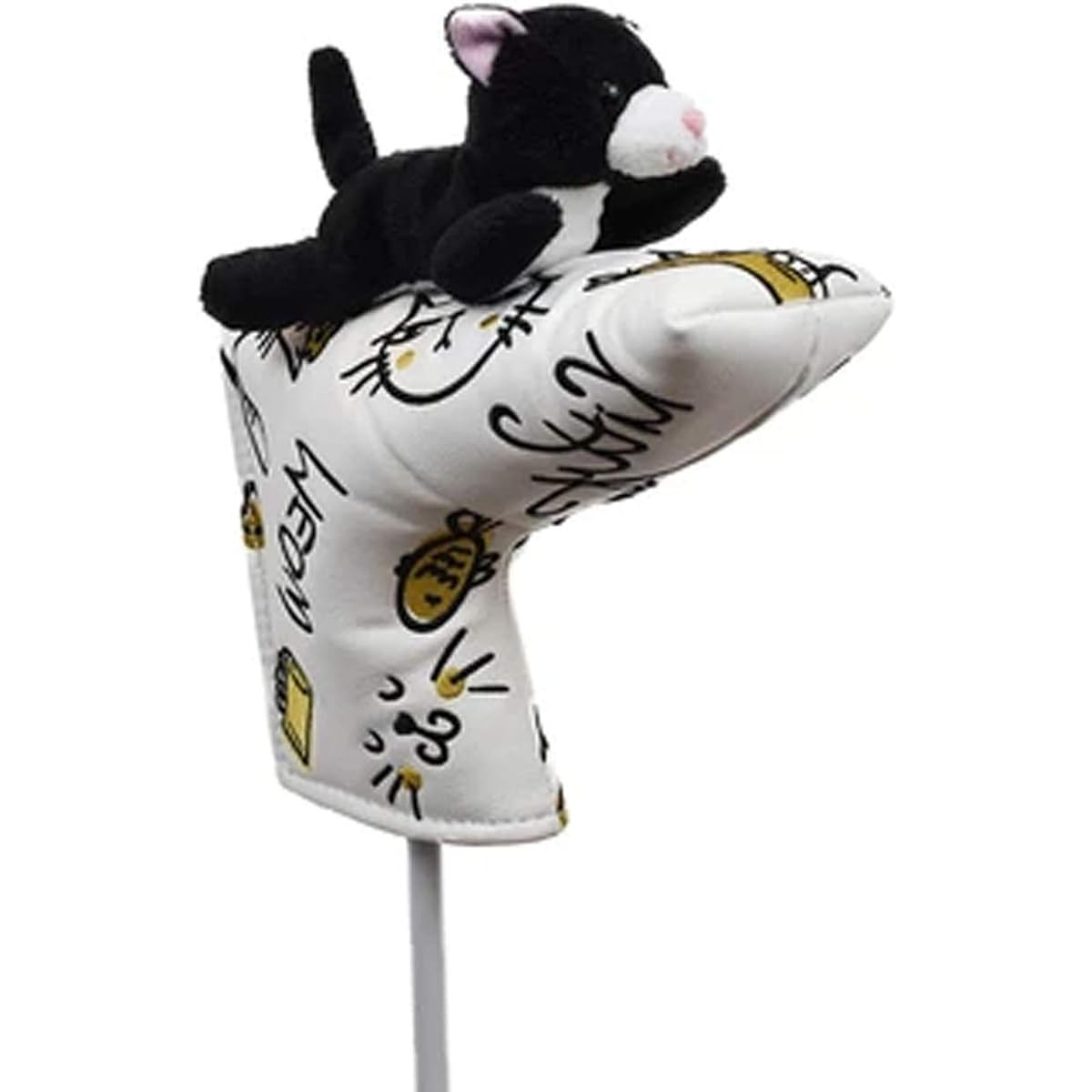 Hokushin Trading Head Cover White Putter Cover Pin Type for Blade Cat Black Cat WHC1766