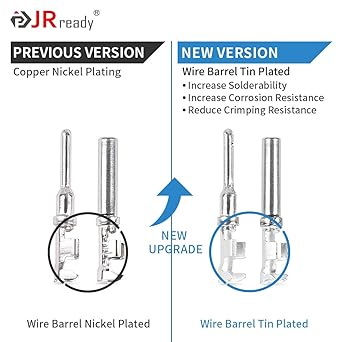 JRREADY ST6327-12 DEUTSCH 12 Pin DT connector kit gray waterproof DT connector 12 pins (5 sets) Size 16 with stamps For contact track truck motorcycle off-road marine extra sports