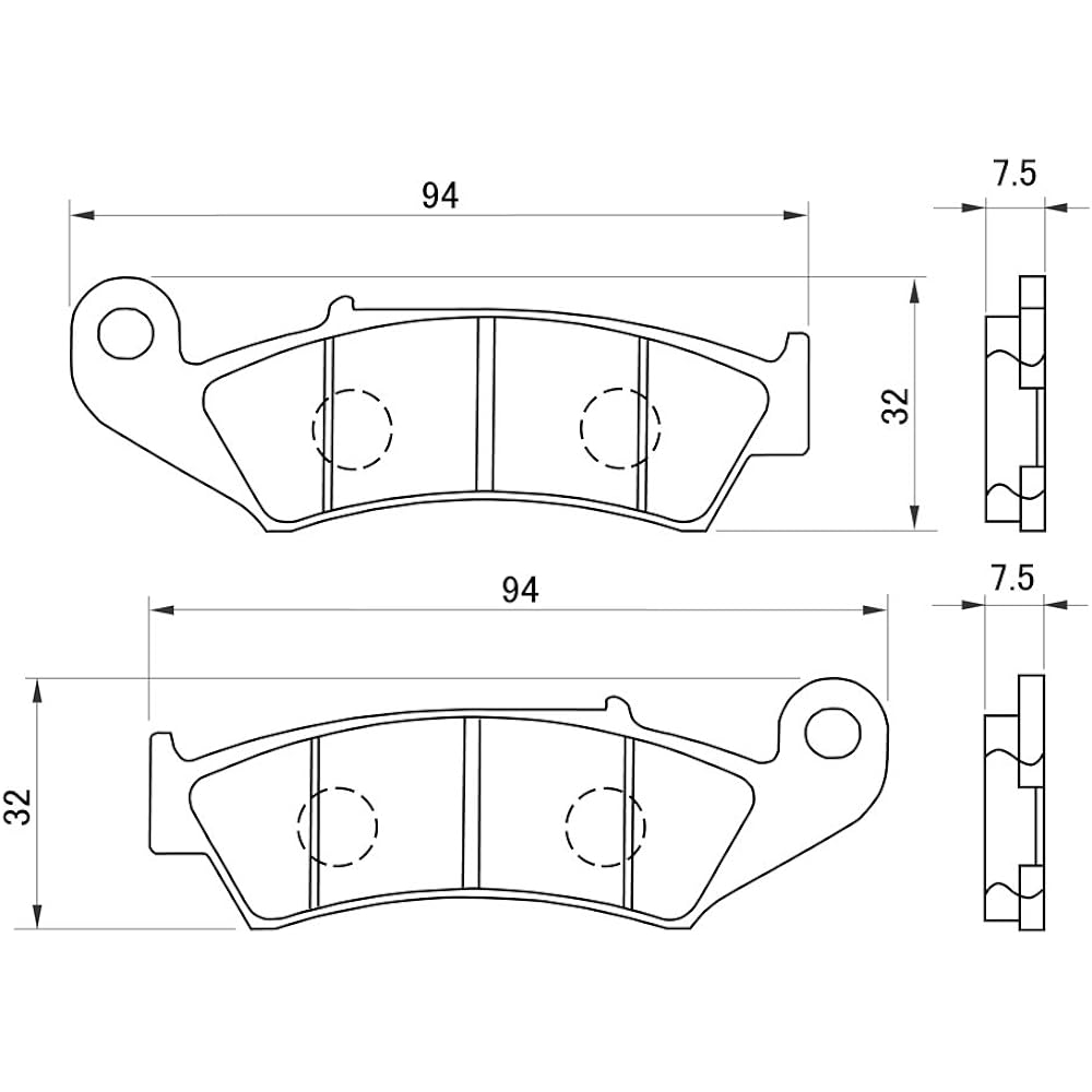 Daytona Motorcycle Brake Pad Red Pad (Semi Metal Pad) VFR400R(89-93) NSR250R/SP/SE(94-99) etc. 79787 Thread No.: 12