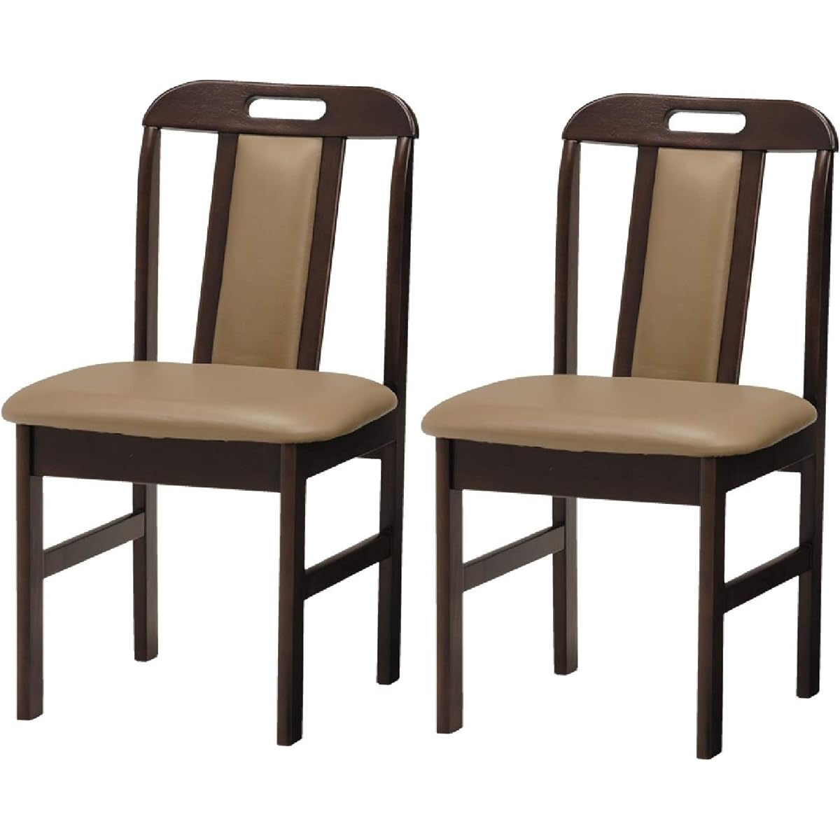 Hagiwara Dining Chair Dark Brown [Completed Product] Set of 2 Natural Wood KC-7580DBR
