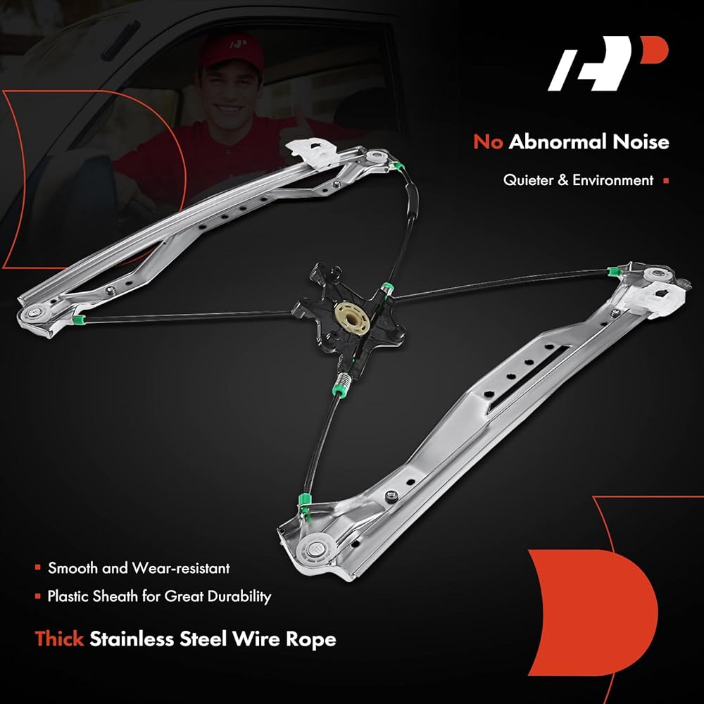 A-PREMIUM Power Electric Window Regulator No Motor Replacement Town & Country Dodge Grand Caravan Ram C/V Volkswagen Rutan 2008-2018 Front driver's seat side