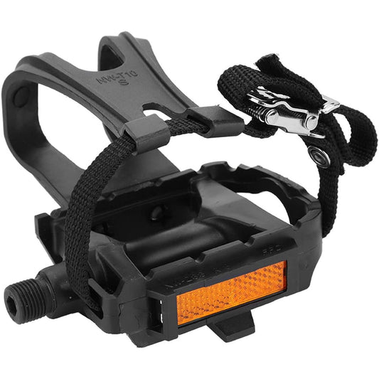 Bicycle Pedal with Fixed Strap Belt Cage Strap for Outdoor Mountain Bike Road Bike