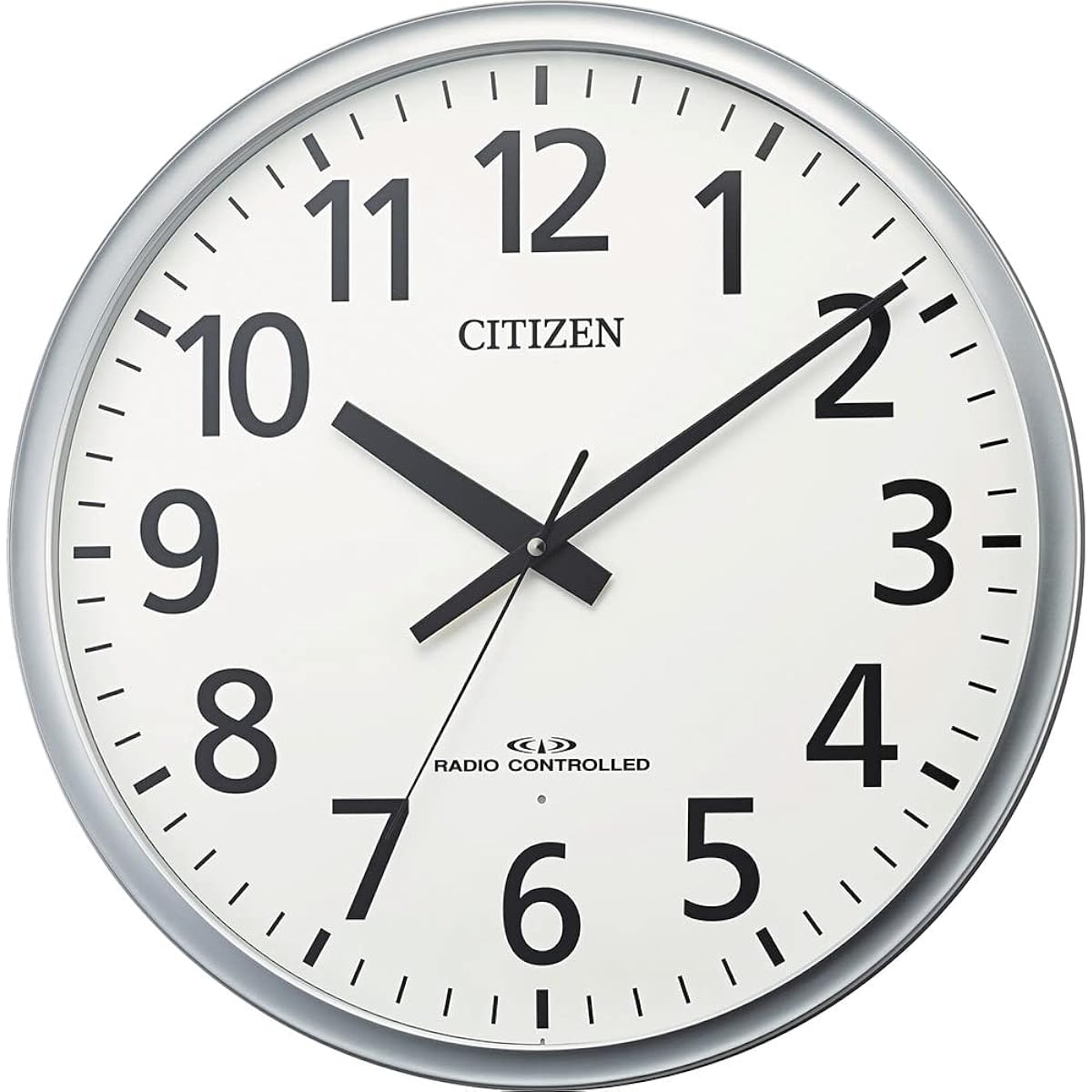 RHYTHM Wall Clock Radio Controlled Clock Office Large Indoor Quiet Continuous Second Hand Silver Φ50x5.3cm Office Supplies Factory Office Citizen CITIZEN 8MY547-019