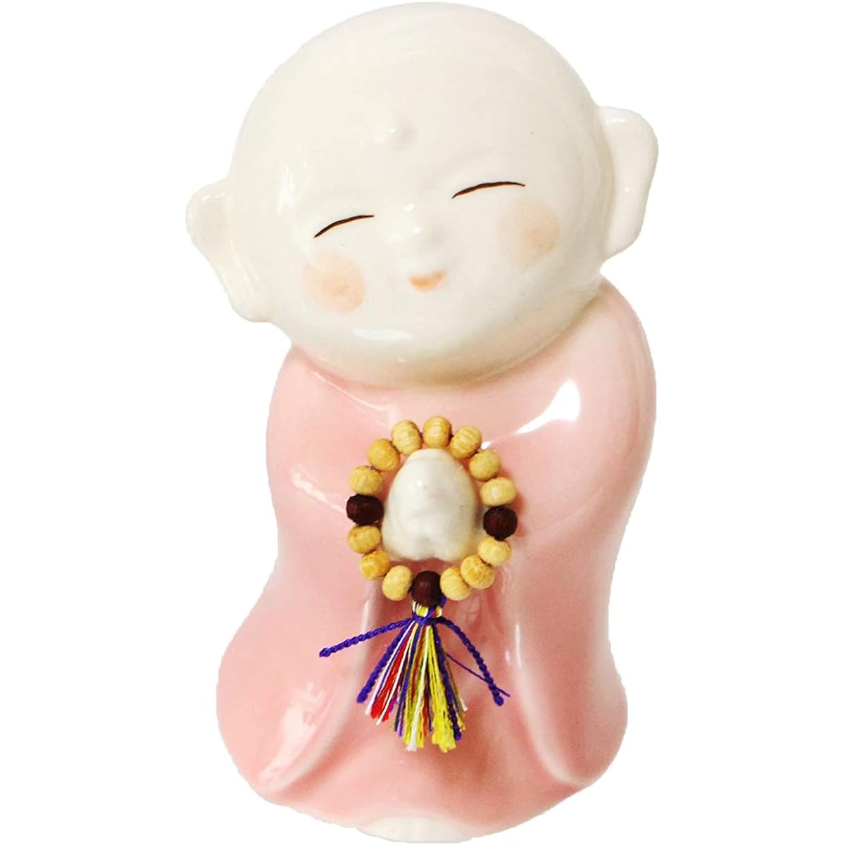 Mini Urn, Prayer Jizo, Watcher, Mino Ware, Ashes Case, Ashes Container, Peace of Mind Memorial Capsule Included, Urn (Pink)