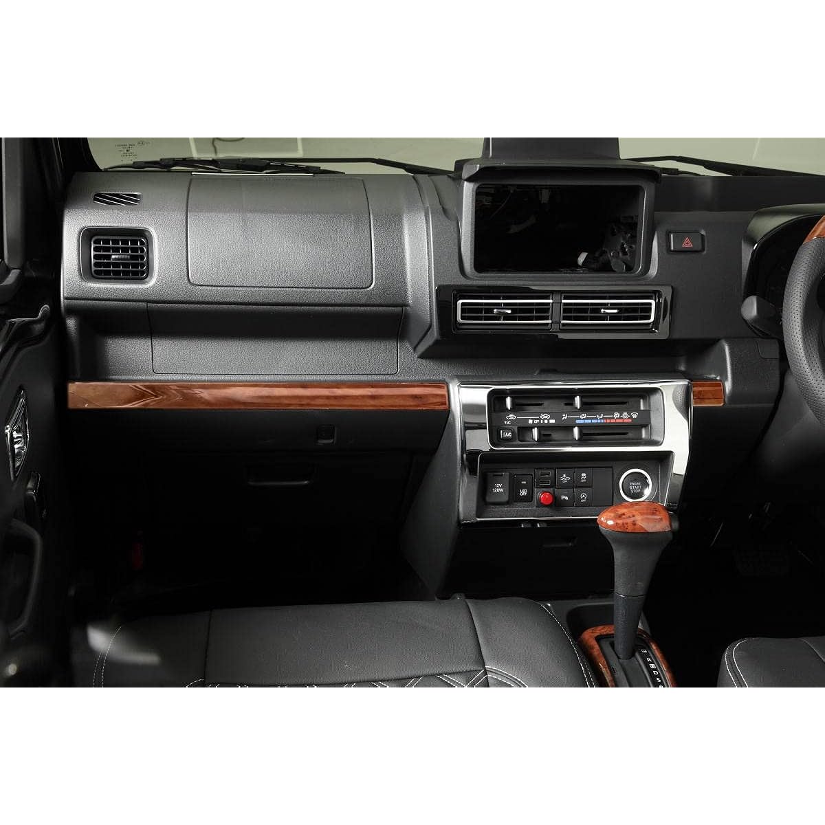 S500P/S510P Late Hijet Truck, Hijet Jumbo Instrument Panel, 2 Pieces, Double Sided Tape, Stainless Steel (Brown Wood Texture)