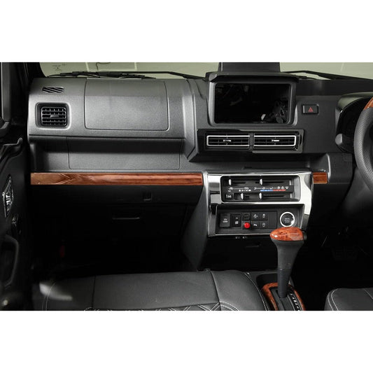 S500P/S510P Late Hijet Truck, Hijet Jumbo Instrument Panel, 2 Pieces, Double Sided Tape, Stainless Steel (Brown Wood Texture)