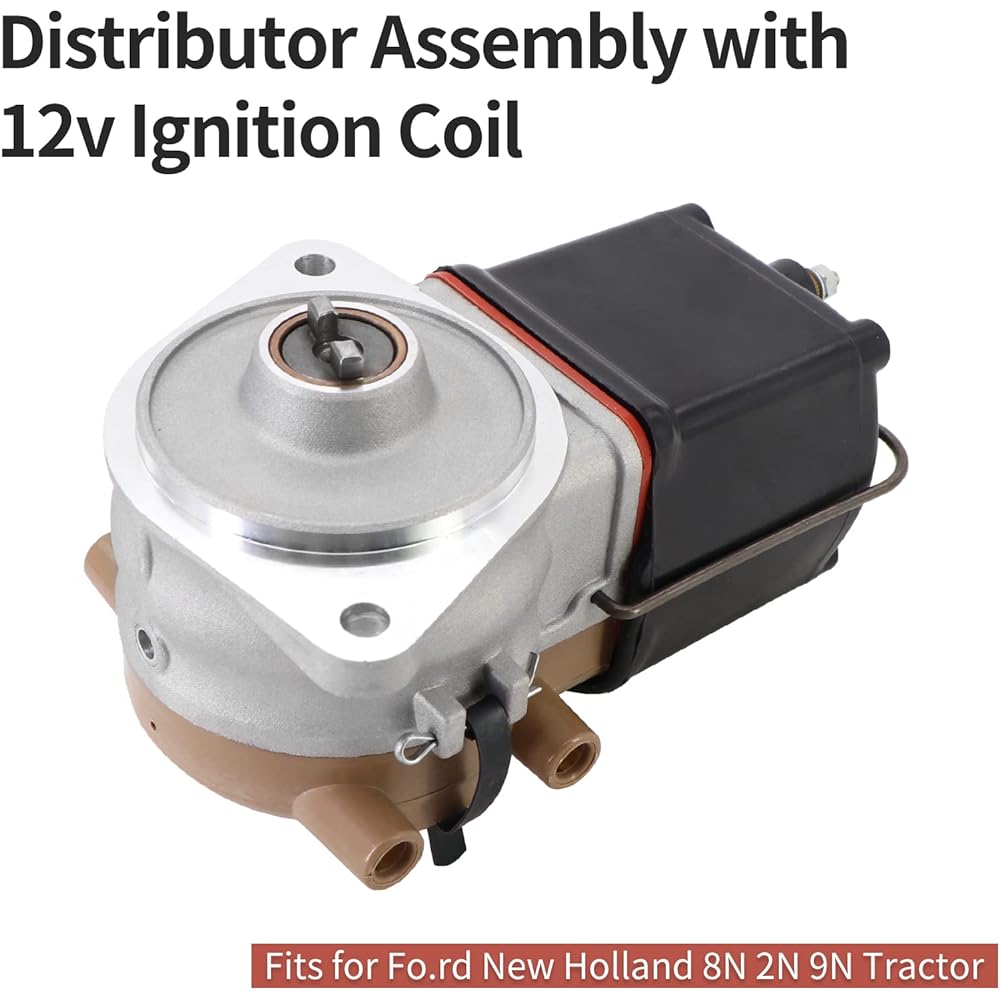 KIPA Distributor Assembly 12V Ignition Coil Ford New Holland 8N 2N 9N Tractor 4 Cylinder 9N12100 Front mount 9N12024