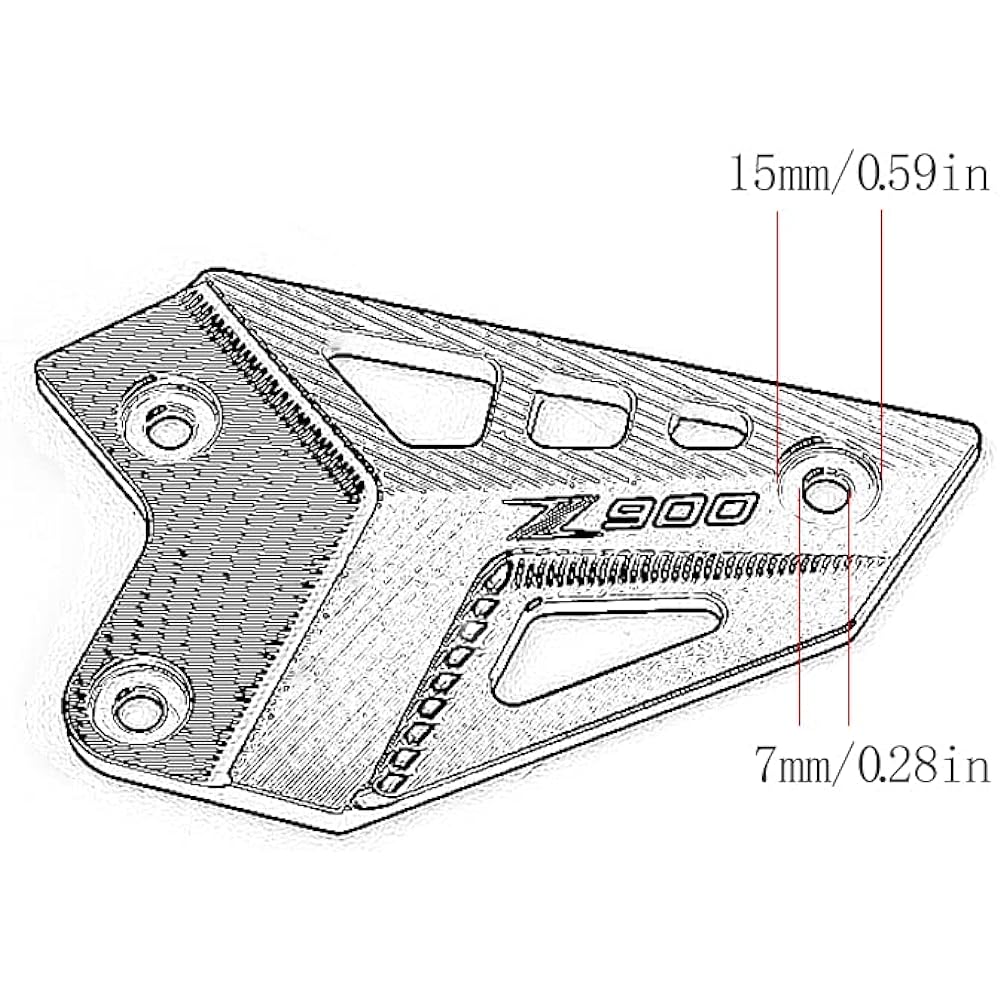 Kawasaki Z900 2017 2018 2019 Aluminum Alloy Footrest Plate (Red)