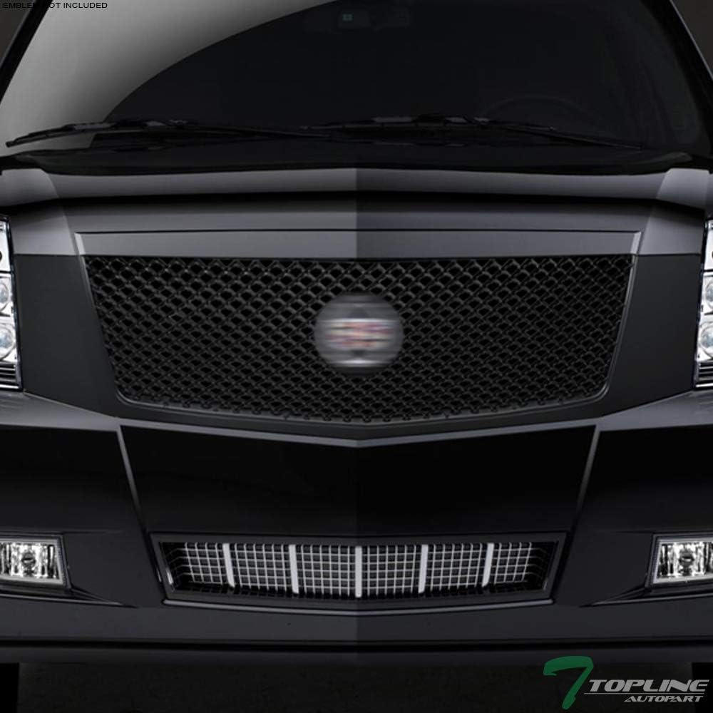 TLAPS 742240368367 2007-2014 CADILLAC ESCALADE/EXT Mat Black Mesh Front Bumper Grill