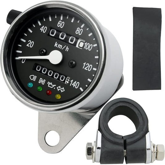BigOne Motorcycle 140km LED Speedometer Black Indicator 60mm Mechanical 10805