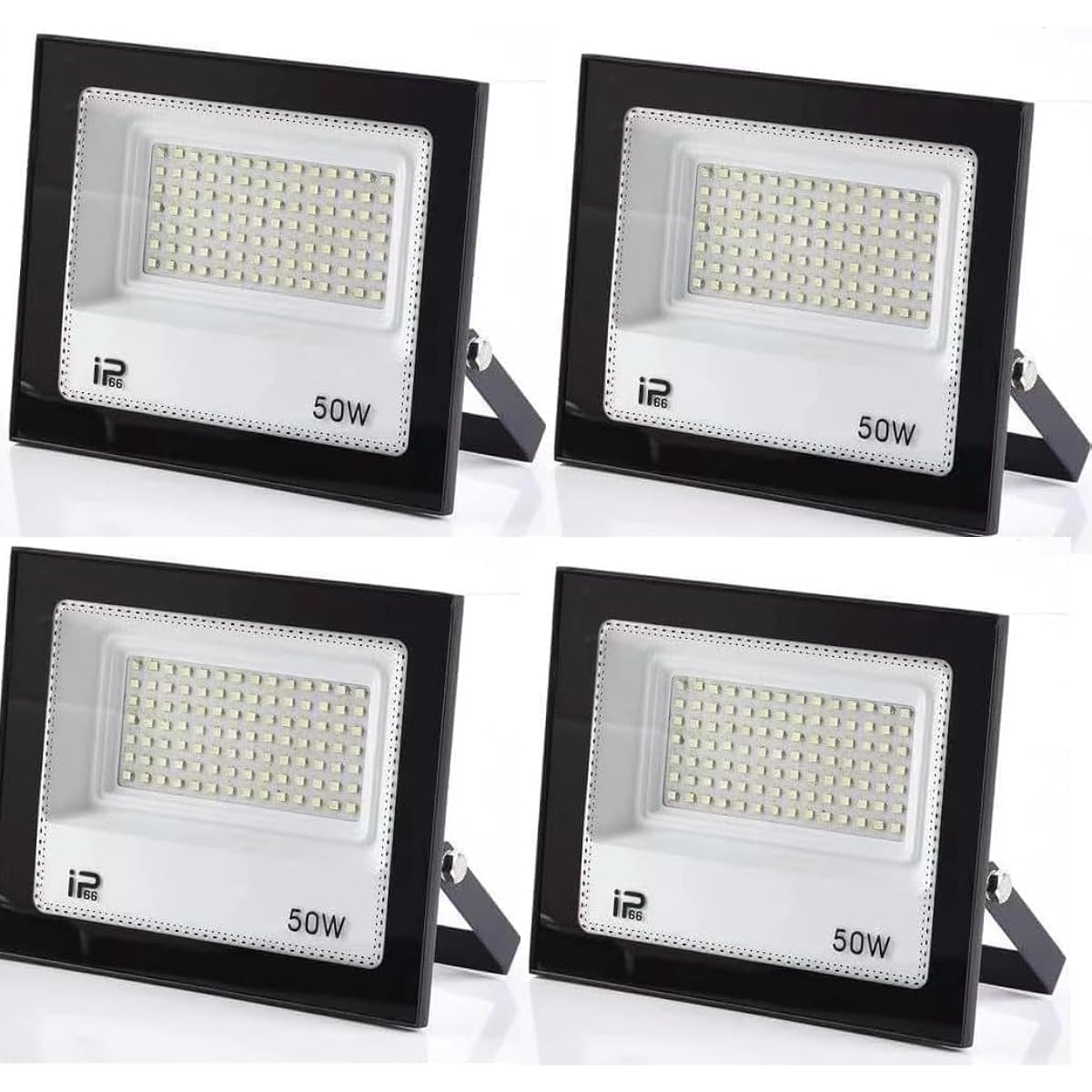 Great Value Set of 4 LED Floodlight 50W IP66 Waterproof Work Light 8000LM 800W Equivalent Flood Light Energy Saving High Brightness Grounded Plug PSE Compatible 1.8M Cord Work Light Parking Lot Light Sign Light Factory Warehouse Lighting Gym Garage Light