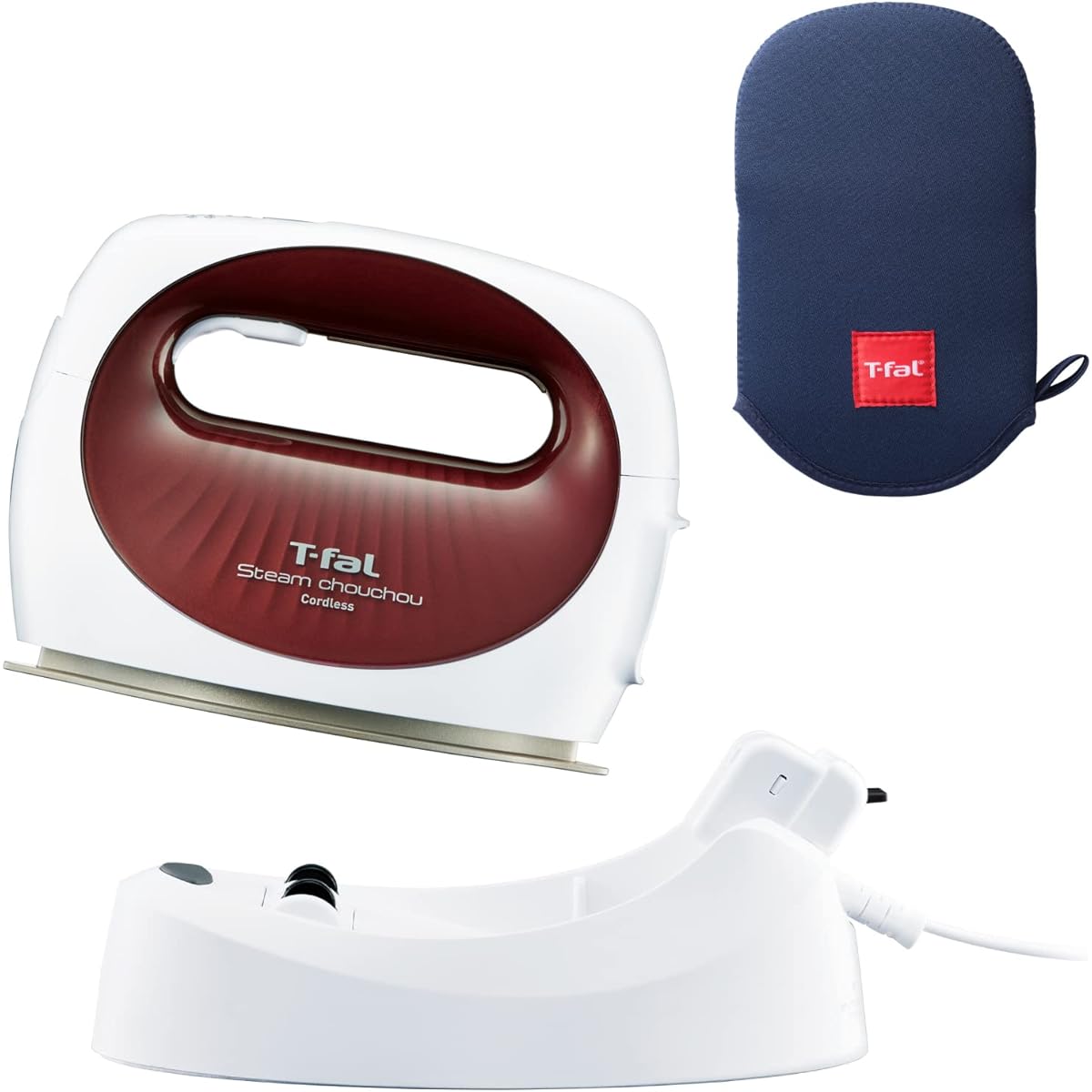 [Online Only] Tefal Cordless Powerful Continuous Steam Average Approx. 14g/min Clothes Steamer "Steam Scrunchie Cordless & Steamer Mitten Set" Rise in Approx. 45 seconds Steam iron with mittens 15013