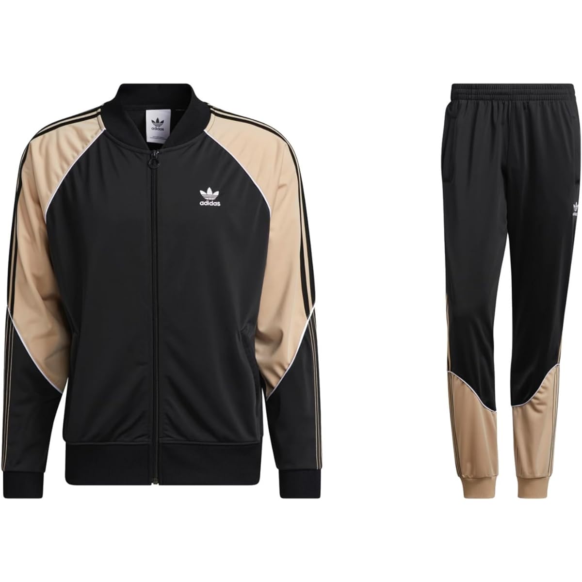 [Adidas] Originals Men's Jersey Top and Bottom Set Tricot SST Track Jacket x Track Pants Setup Black/Beige/Gold HI3000/HI3004 Domestic Genuine Product
