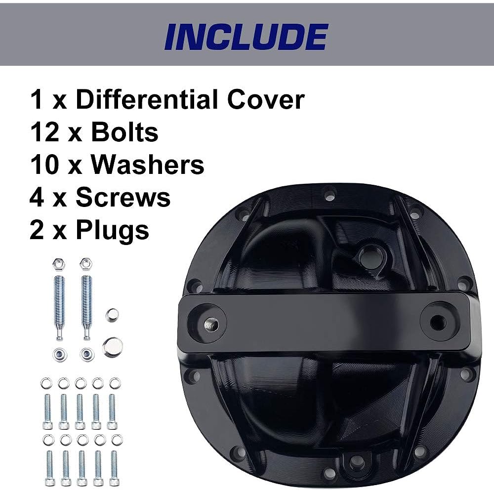 SPELAB Rear Different Cover Billet Aluminum Alloy 8.8 inch Differible Cover 10 Bolts for Ford