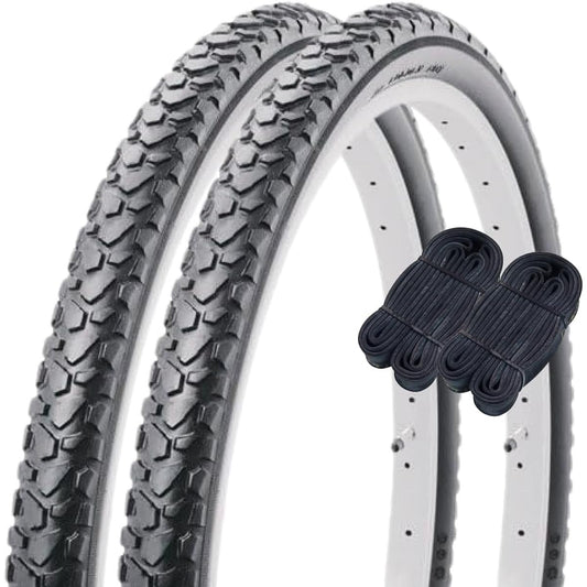 Shinko 24 inch bicycle tire tube set of 2 each, pair roll off-road tire 24 x 1.75 black H/E SR046 60082