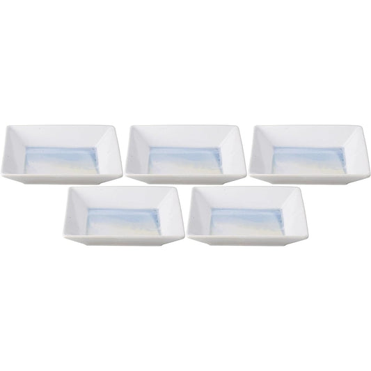 Set of 5 Sui 19cm square bowl [19.5×3.6cm] [Square plate]