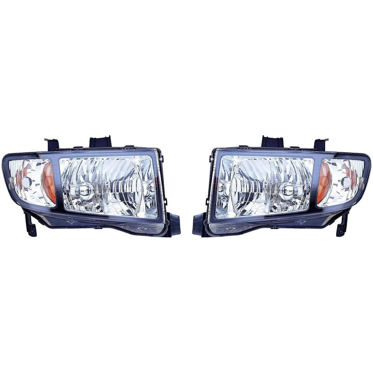 Honda Ridge Line Headlight Assembly 2006 2007 2008 Pair driver and passenger seat side | Black housing | CAPA certification | HO2502128