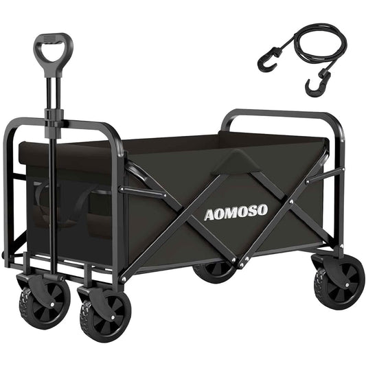 Aomoso Carry Wagon Foldable Carry Cart, Outdoor Carry Wagon, Lightweight, Large Capacity 100L, Load Capacity 100kg, Includes Storage Pocket, Compact, One-touch, Easy to Carry WTC-2