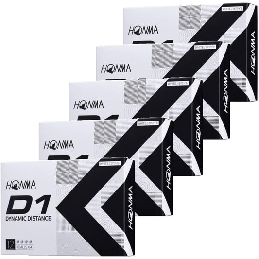 Honma Golf HONMA D1 Golf Ball 5 Dozen Set (60 Balls) BT2201 2022 Model Flying Distance Color: White