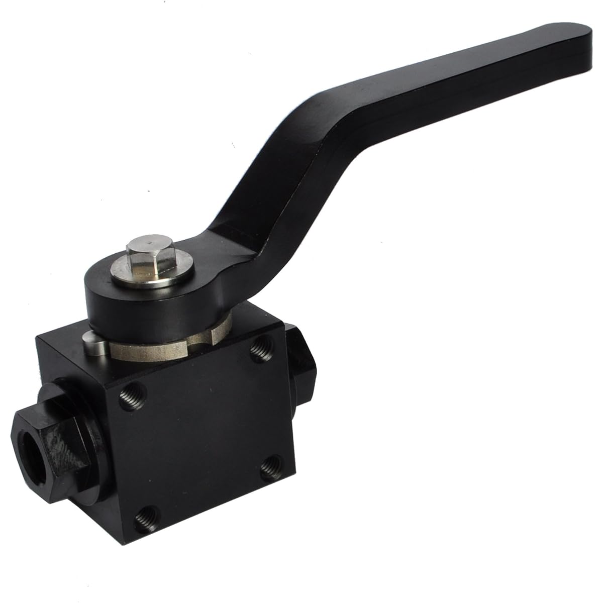 AC PERFORMANCE 1/8 inch billet aluminum brake line lock shut off valve 1/8 NPT fuel flow control cut off valve black