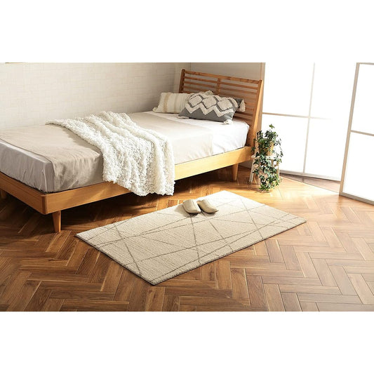 Ikehiko Rug Carpet Mat Carpet Rectangle Quartz Approx. 80 x 140cm Ivory Soft Touch Wilton Weave #2371609