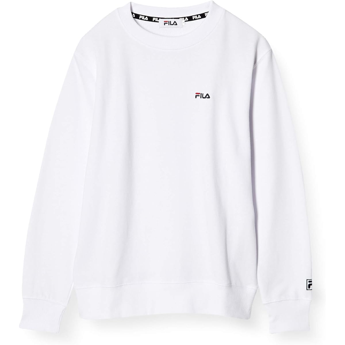 [Fila] Sweatshirt, Brushed Lining, Men's, Women's, Sweatshirt, Crew Neck, Round Neck, Pullover, Long Sleeve, One Point, Logo Embroidery, Standard, Popular, Large Size, Loose, Room Wear, Tops, Korean, Spring, Autumn, Winter, Unisex FL1645