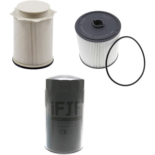 IFJF 68436631AA and 68157291AA fuel filter 5083285AA Oil filter replacement 2019-2020 RAM 2500 3500 5500 6.7L Diesel engine precision elementary fuel or air flow is ensured sufficient flow of air