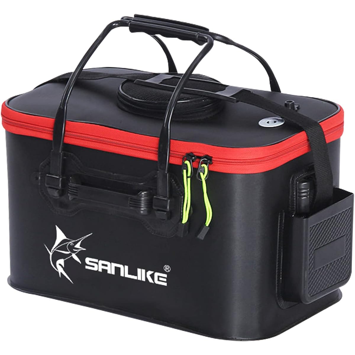 SANLIKE Bucket Water Bucket Capacity 39L 50cm EVA Material Foldable Fishing Case Tool Holder/Bait Holder Compact Lightweight Black Camping Car Wash Gardening Embankment Sandbox