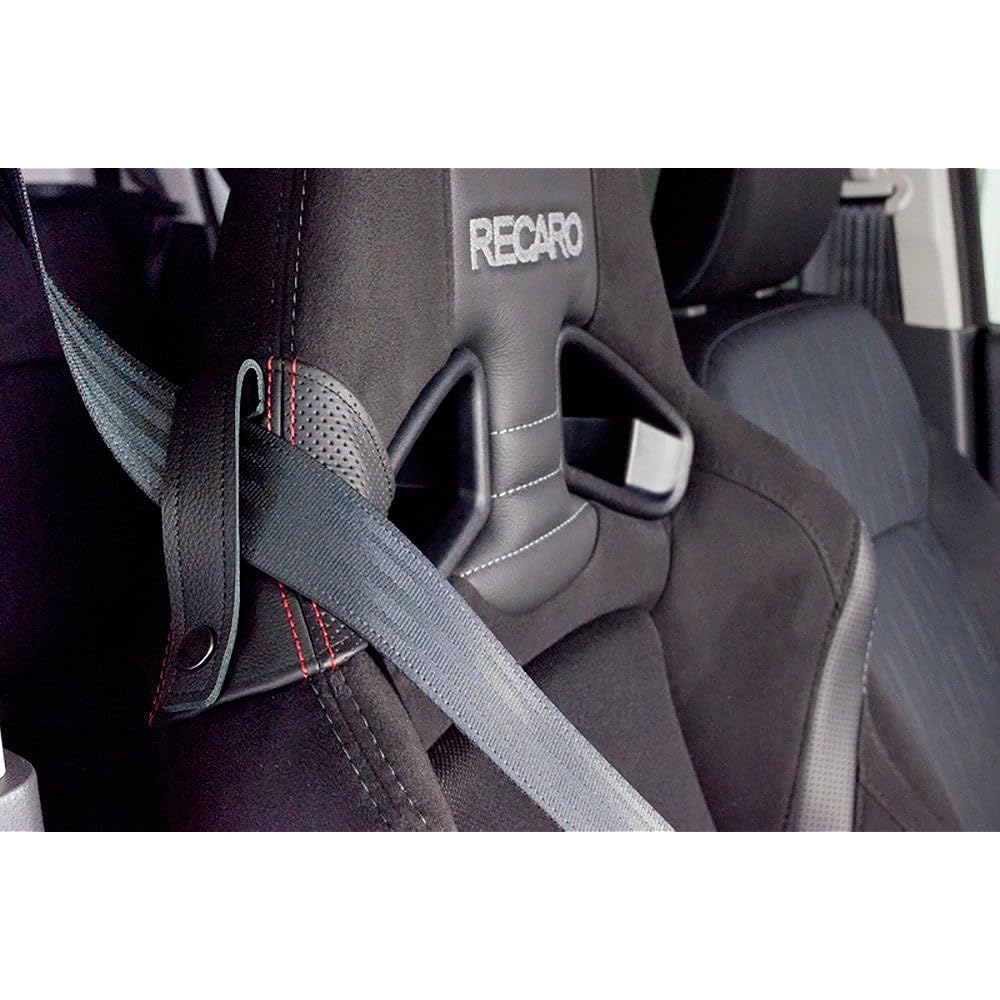JADE (Jade) Genuine leather seat belt guide for Recaro, left and right common dimple type, genuine leather x genuine leather dimple x red stitching Product number: JSG-102