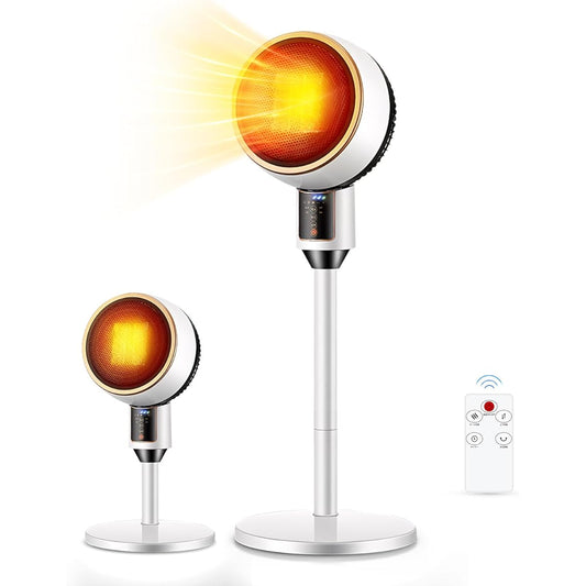 (2024 New Appearance, Tabletop & Stand Type, Dual-Use), Ceramic Heater, 3D Oscillation, Circulator Type, Electric Fan Heater, 1500 W, Fast Heater, Large Airflow, 3 Types of Blower Modes, 3 Types of