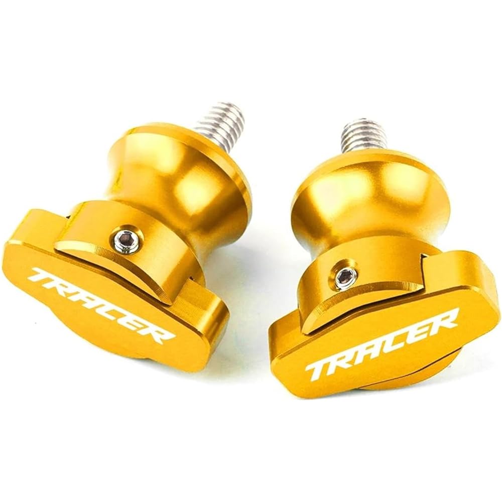 Bike Stand Screw Slider 6mm Motorcycle CNC Swing Arm Spool Slider Stand Screw For Tracer900GT Tracer 900 700 GT Tracer700GT MT09 MT07 2016-2016 (Color: Gold)