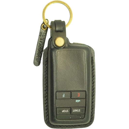 Tricolore Exchange [TOYOTA Genuine Engine Starter] (Extensible Antenna) Fully Hand-stitched Genuine Leather Smart Key Case Black 1SC6T0105-B
