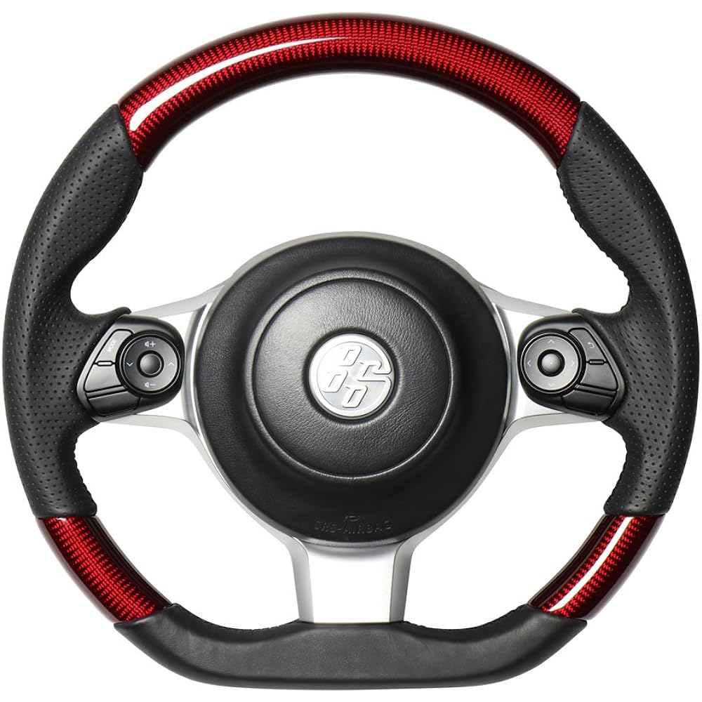 REAL Steering [Toyota 86 (late ZN6)/Subaru BRZ (late ZC6) August 2016~] Red Carbon GR-RDC-BK-86