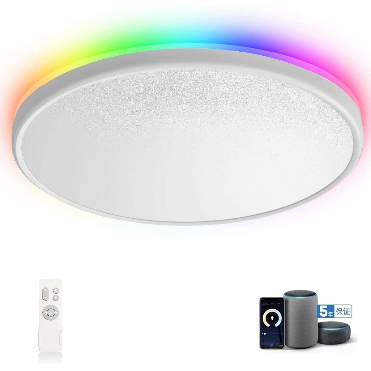 "Siri & Alexa Compatible" TALOYA Smart LED Ceiling Light RGB Indirect Lighting Compatible with Alexa/HomeKit 6 Tatami 8 Tatami Indirect Light Dimming Light Guide Plate Flat Type Dimming Color Scandinavian Style Echo/Google Home/Smart life/Siri