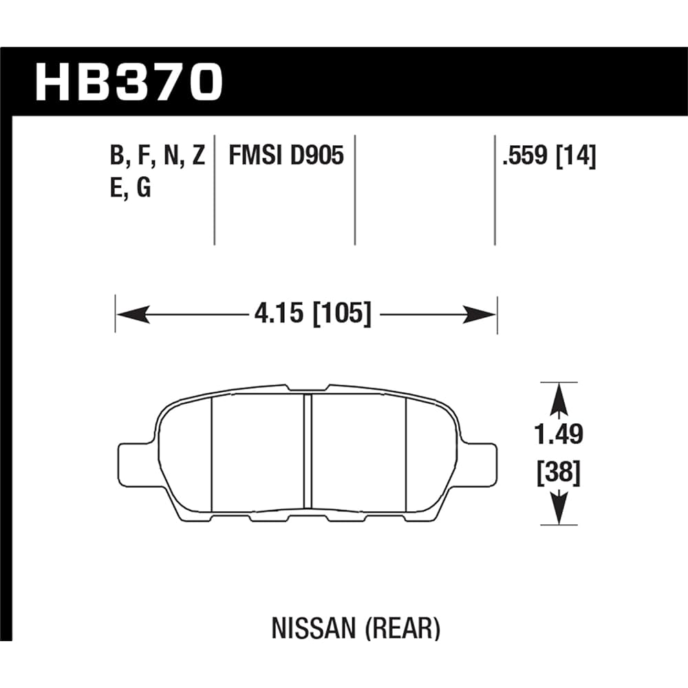 Hawk Performance HB370F.559 HPS Performance Ceramic Brake Pad