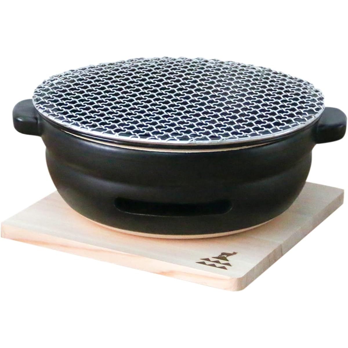 Kamoshika Tool Shop Tabletop Stove Ceramic Ceramic Charcoal Cooker Round Small Compact Made in Japan White