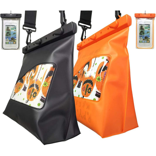 Igreeman 2 Pack Waterproof Shoulder Dry Bag 2 Pack Fluorescent Waterproof Universal Mobile Phone Bag Floating Dry Sack Set for Beach, Kayaking, Boating, Swimming, Diving, Fishing, Camping