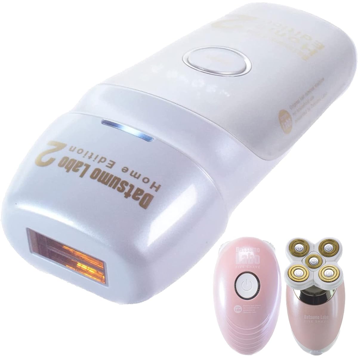 Hair Removal Lab [Set of 2] Home Edition 2nd (Second) White + IPX5 Waterproof Five Shave Full Body VIO Compatible Full Body Hair Removal Unisex Men Women IPL Light Home Epilator 450,000 Rounds Crystal Cooling